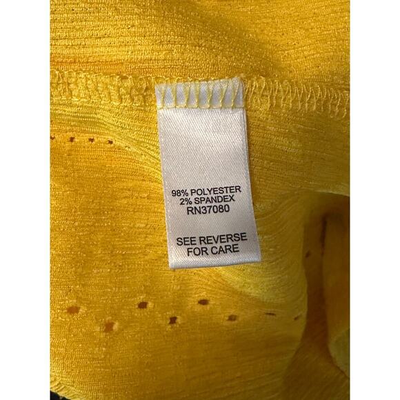 Cato Yellow Eyelet Cable Knit-Look Top – Size M - Picture 4 of 5